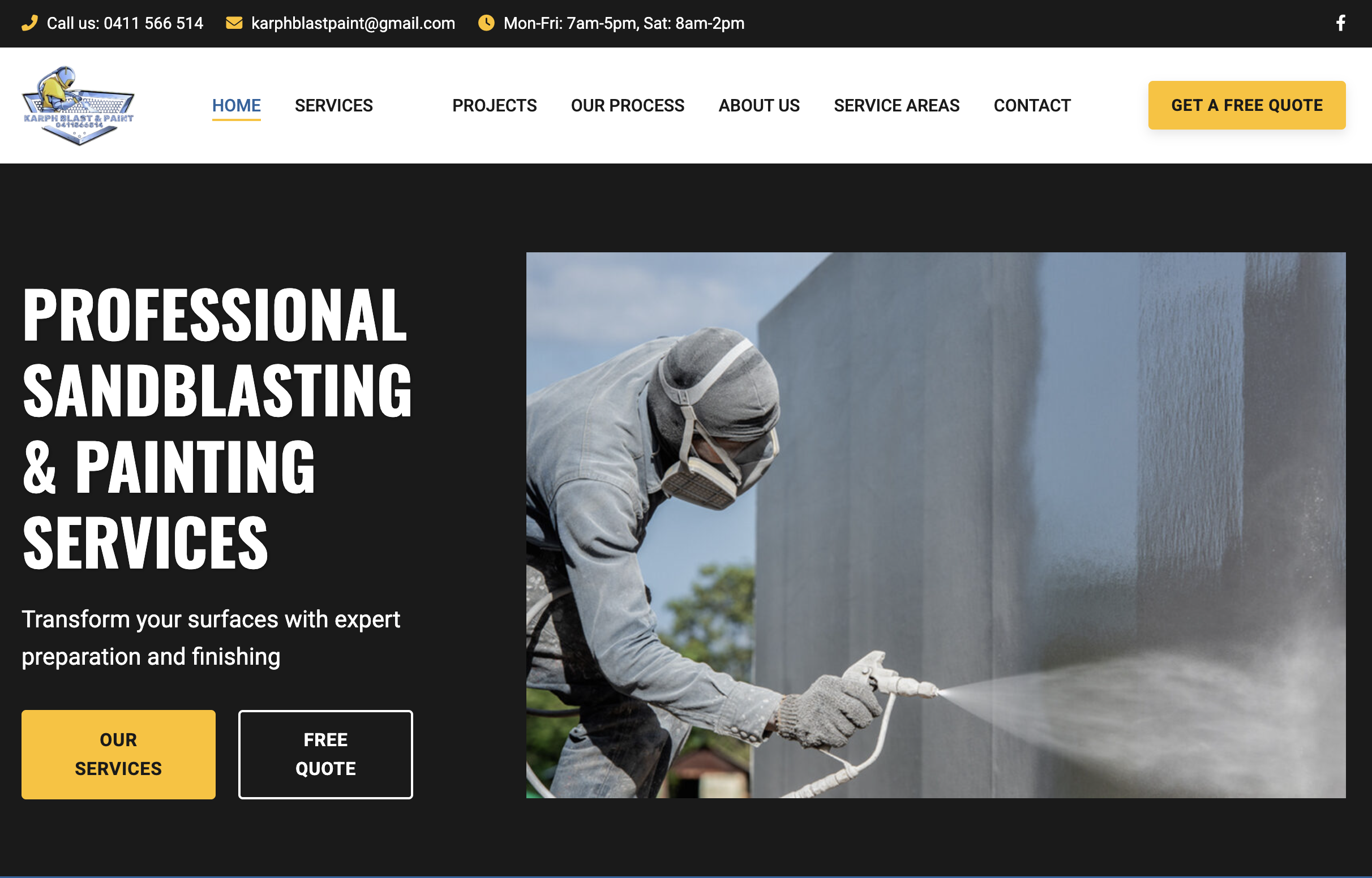Karph Blast & Paint Website Preview